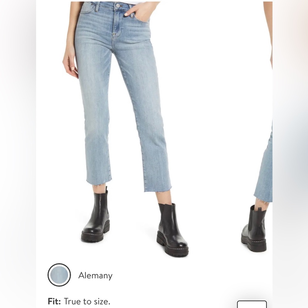 Frame. Le High Raw Hem Ankle Straight Leg Jeans. Worn once. Like new condition
